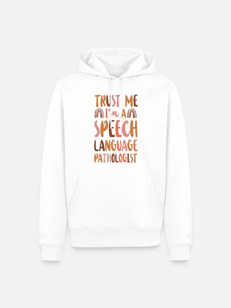 Speech Therapist Therapy Assistant - Men’s Premium Organic Hoodie - white