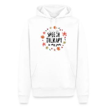 Assistant orthophoniste - Sweat à capuche Premium bio Homme - blanc - Devant - Nico (187cm)