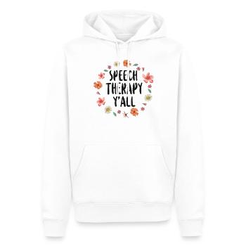 Assistant orthophoniste - Sweat à capuche Premium bio Homme - blanc - Devant - Nico (187cm)