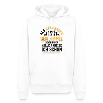 Galabauer kommt in den Himmel Galabau - Männer Premium Bio Hoodie - Weiß - Vorne - Nico (187cm)