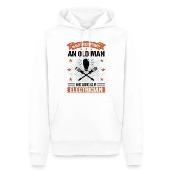 Elektriker Alter Mann Spruch Herren Geschenk - Männer Premium Bio Hoodie - Weiß - Vorne - Nico (187cm)