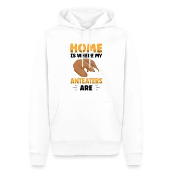 Le fourmilier est ma maison Ours mangeur de fourmis - Sweat à capuche Premium bio Homme - blanc - Devant - Nico (187cm)