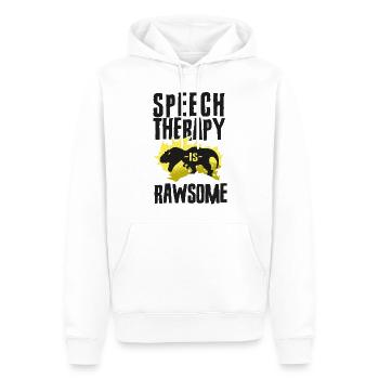 Assistant orthophoniste - Sweat à capuche Premium bio Homme - blanc - Devant - Nico (187cm)