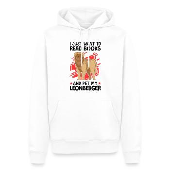 Lire des livres et AVC Leonberger - Sweat à capuche Premium bio Homme - blanc - Devant - Nico (187cm)