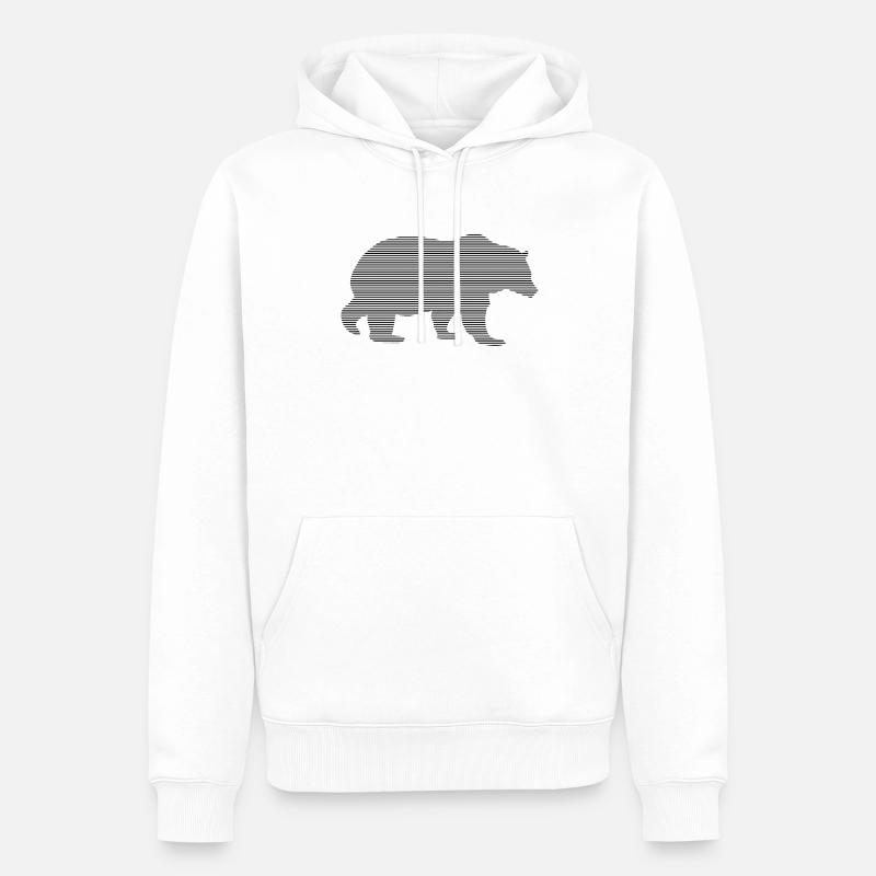 Ours - Sweat à capuche Premium bio Homme - blanc