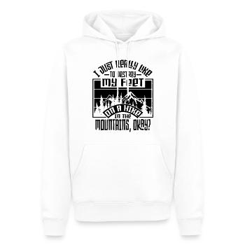 Randonnées en montagne Amateurs de randonnées camping-cars - Sweat à capuche Premium bio Homme - blanc - Devant - Nico (187cm)