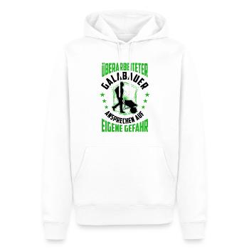 Überarbeiteter Galabauer Gartenbau Galabau - Männer Premium Bio Hoodie - Weiß - Vorne - Nico (187cm)