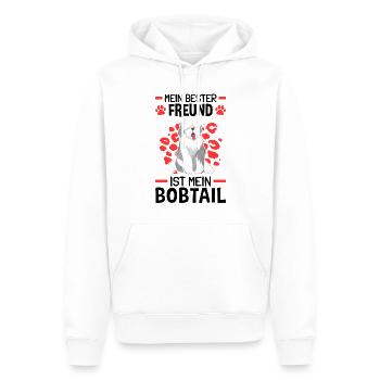 Bobtail ist mein Freund Altenglischer Bobtail - Männer Premium Bio Hoodie - Weiß - Vorne - Nico (187cm)