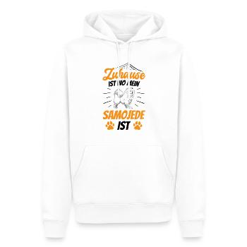 Zuhause ist wo mein Samojede ist Samojeden - Männer Premium Bio Hoodie - Weiß - Vorne - Nico (187cm)