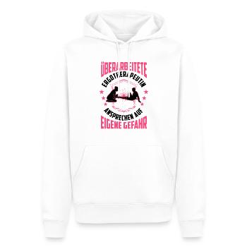 Überarbeitete Ergotherapeutin Ergotherapie - Männer Premium Bio Hoodie - Weiß - Vorne - Nico (187cm)