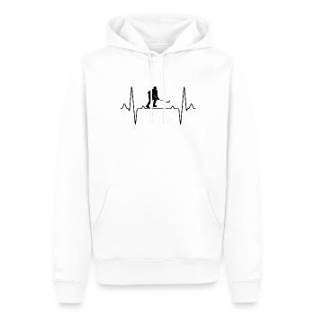 Battement de cœur de hockey sur glace - Sweat à capuche Premium bio Homme - blanc - Devant - Nico (187cm)