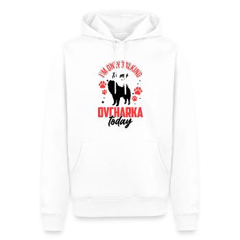 Parlez seulement à Ovcharka Caucasian Ovcharka - Sweat à capuche Premium bio Homme - blanc - Devant - Nico (187cm)