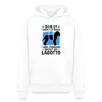 Thought of Lagotto Romagnolo Truffle dog - Men’s Premium Organic Hoodie - white - Front - Nico (187cm)