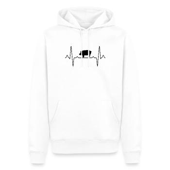 Schwein Herzschlag - Männer Premium Bio Hoodie - Weiß - Vorne - Nico (187cm)