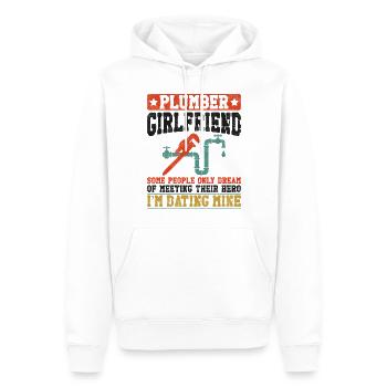 Plumbing Plumber Girlfriend - Men’s Premium Organic Hoodie - white - Front - Nico (187cm)