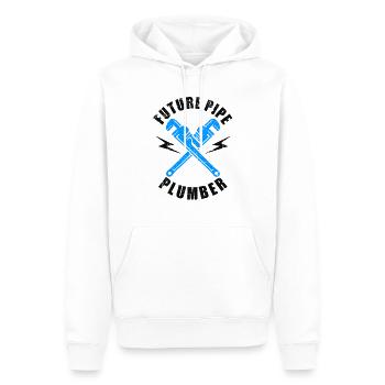 Sanitary Pipefitter Pipes Pipefitting Future Pipe - Men’s Premium Organic Hoodie - white - Front - Nico (187cm)