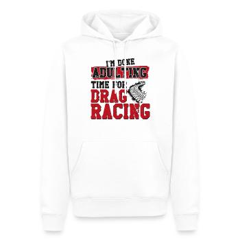 Drag Racing Race Car Vintage Je suis - Sweat à capuche Premium bio Homme - blanc - Devant - Nico (187cm)