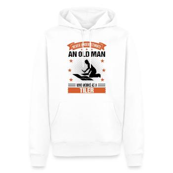 Tiler Old Man Quote Men's Gift - Men’s Premium Organic Hoodie - white - Front - Nico (187cm)
