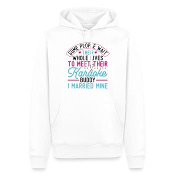 Chanteur de karaoké Mari Femme - Sweat à capuche Premium bio Homme - blanc - Devant - Nico (187cm)