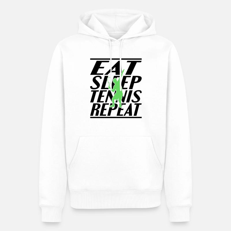 Manger du tennis endormi - Sweat à capuche Premium bio Homme - blanc