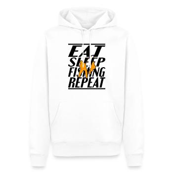 Alimentation Pêche au sommeil - Sweat à capuche Premium bio Homme - blanc - Devant - Nico (187cm)