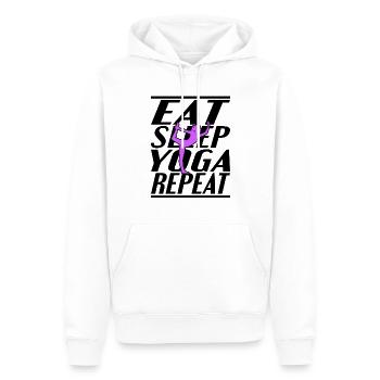 Alimentation Sommeil Yoga - Sweat à capuche Premium bio Homme - blanc - Devant - Nico (187cm)