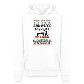 Billards Joueur de billard Balle - Sweat à capuche Premium bio Homme - blanc - Devant - Nico (187cm)