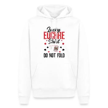 Lucky Euchre ne se plie pas - Euchre Player Card - Sweat à capuche Premium bio Homme - blanc - Devant - Nico (187cm)