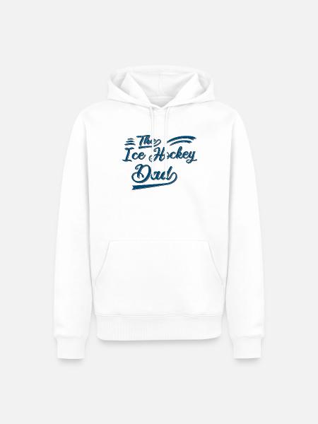 Der Eishockey Papa - Männer Premium Bio Hoodie - Weiß