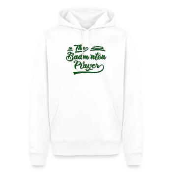 Le joueur de badminton - Sweat à capuche Premium bio Homme - blanc - Devant - Nico (187cm)