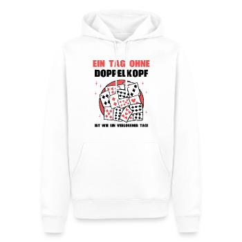 Ein Tag ohne Doppelkopf - Männer Premium Bio Hoodie - Weiß - Vorne - Nico (187cm)