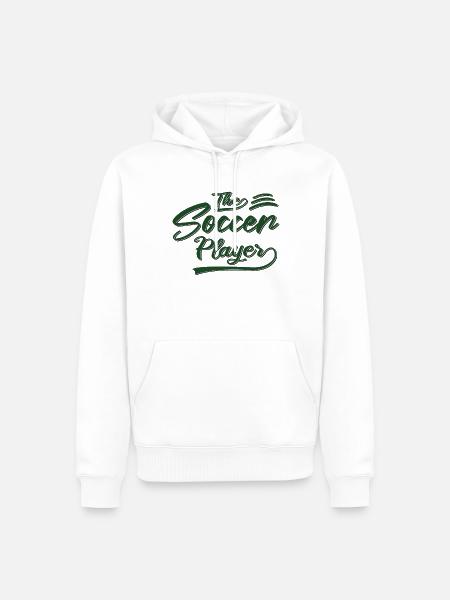 the soccer player - Männer Premium Bio Hoodie - Weiß