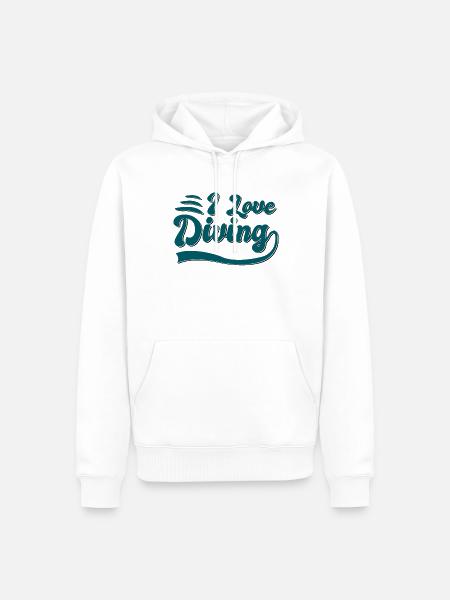 I love diving - Men’s Premium Organic Hoodie - white