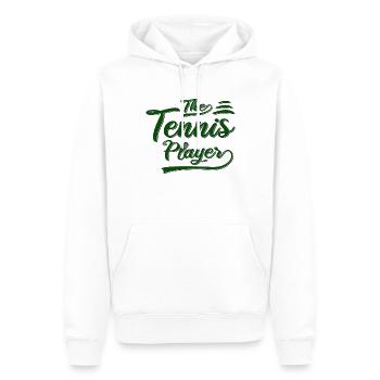 Le joueur de tennis - Sweat à capuche Premium bio Homme - blanc - Devant - Nico (187cm)