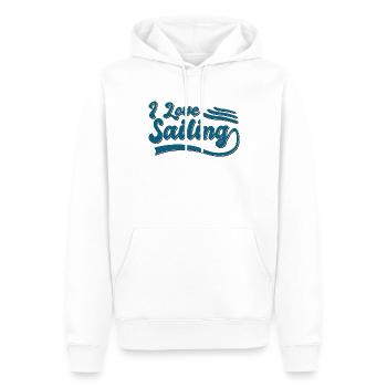 Ich liebe Segeln - Männer Premium Bio Hoodie - Weiß - Vorne - Nico (187cm)