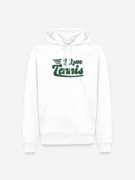 Ich liebe Tennis - Männer Premium Bio Hoodie - Weiß