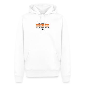 Ein Zuhause ohne Hund ist nur ein Haus - Männer Premium Bio Hoodie - Weiß - Vorne - Nico (187cm)