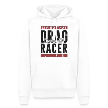 Voiture de course de dragster vivant que - Sweat à capuche Premium bio Homme - blanc - Devant - Nico (187cm)