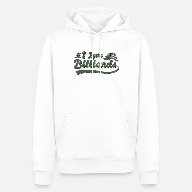 J’adore le billard - Sweat à capuche Premium bio Homme - blanc