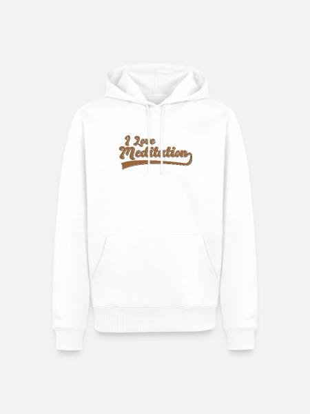 Ich liebe Meditation - Männer Premium Bio Hoodie - Weiß