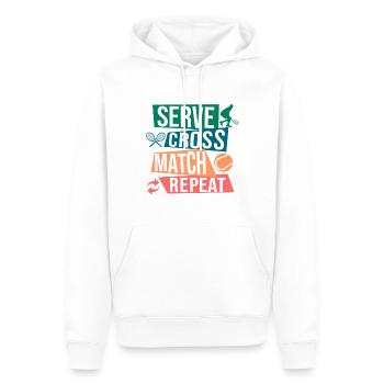 Funny Tennis Art Serve Cross Match Repeat Gift - Men’s Premium Organic Hoodie - white - Front - Nico (187cm)
