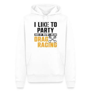 Voiture de course de dragster que j’aime - Sweat à capuche Premium bio Homme - blanc - Devant - Nico (187cm)