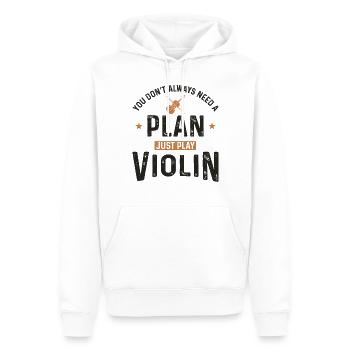 Violoniste violoniste Vous n’avez pas toujours - Sweat à capuche Premium bio Homme - blanc - Devant - Nico (187cm)