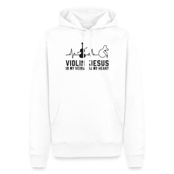 Violin Violinist Jesus Christian - Männer Premium Bio Hoodie - Weiß - Vorne - Nico (187cm)