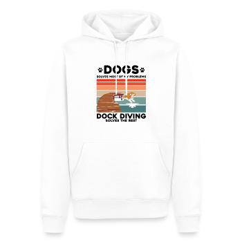 Dock Diving Design für Dog Jumping und Dock Dog - Männer Premium Bio Hoodie - Weiß - Vorne - Nico (187cm)