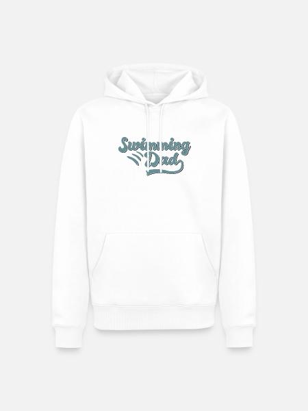 Schwimmen Papa Geschenk - Männer Premium Bio Hoodie - Weiß