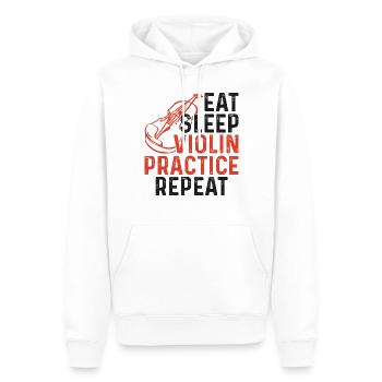 Violin Violinist Eat Sleep Violin - Männer Premium Bio Hoodie - Weiß - Vorne - Nico (187cm)