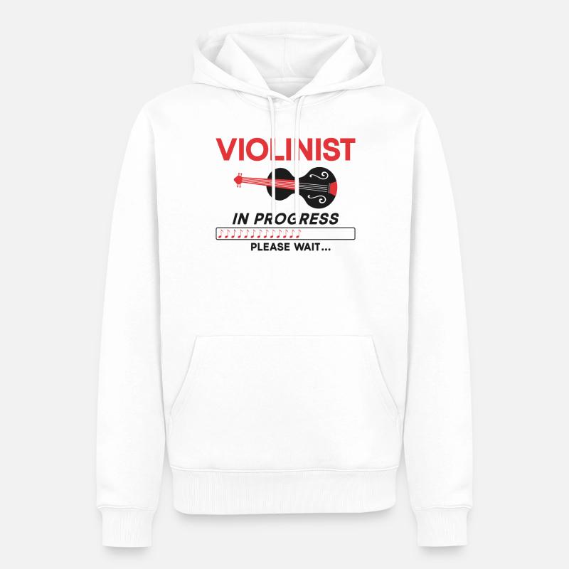Violon Violoniste Violoniste En - Sweat à capuche Premium bio Homme - blanc