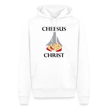 Gouda fumé design et Gouda gourmet - Sweat à capuche Premium bio Homme - blanc - Devant - Nico (187cm)