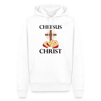 Devis fromagerie pour les amateurs de fromage Gouda et de Gouda - Sweat à capuche Premium bio Homme - blanc - Devant - Nico (187cm)